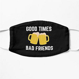 Bad Friends Face Masks - Good Times Bad Friends Retro Mens Boys Flat Mask