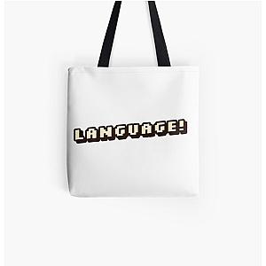 BadBoyHaLo Bags - "Language!" All Over Print Tote Bag RB0206