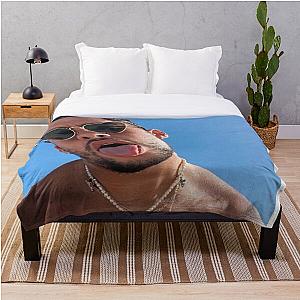 Bad Bunny Blanket - Bad Bunny Shirtless Selfie  Throw Blanket