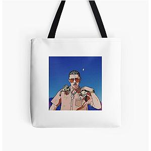 Bad Bunny Bags - Bad Bunny Drawing All Over Print Tote Bag