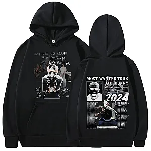 Bad Bunny Hoodie - Bad Bunny Rapper Most Wanted Tour 2024 Nadie Sabe Lo Que Va A Pasar Manana