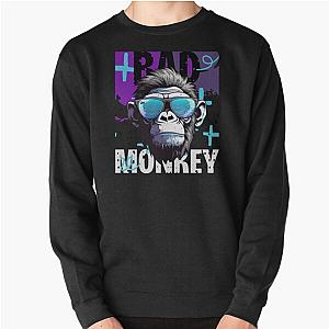Black Purple Blue Bold Illustrative Monkey Sweatshirt