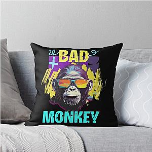 Bad Monkey Graffiti Apparel Throw Pillow