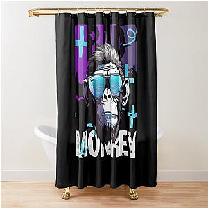 Black Purple Bold Blue Illustrative Shower Curtain