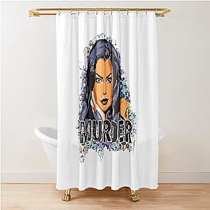 Bailey Sarian Mystery Tshirt- Bailey Sarian Murder Sticker Shower Curtain