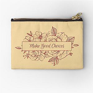 Make Good Choices- Bailey Sarian Inspired MerchClassic Minimalist line Drawing Flowers Zipper Pouch