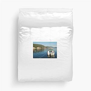 Boat in Bakar Harbour Duvet Cover