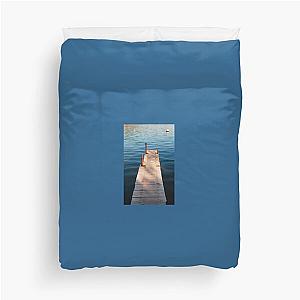 Boardwalk in Bakar Harbour Duvet Cover