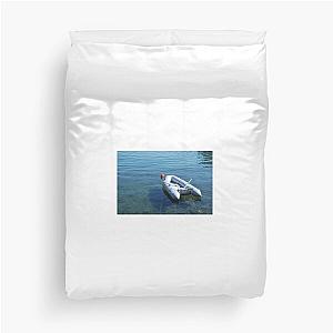 Boat in Bakar Harbour Duvet Cover