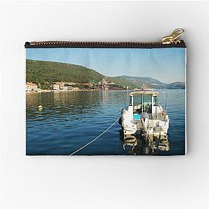 Boat in Bakar Harbour Zipper Pouch