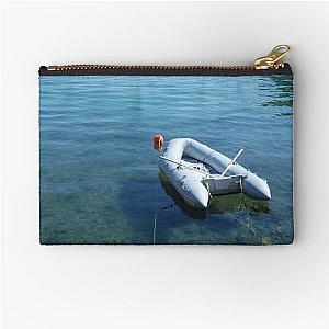 Boat in Bakar Harbour Zipper Pouch