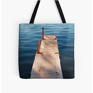 Boardwalk in Bakar Harbour All Over Print Tote Bag