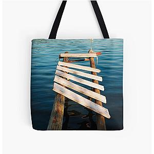 Boardwalk in Bakar Harbour All Over Print Tote Bag