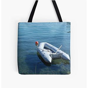 Boat in Bakar Harbour All Over Print Tote Bag