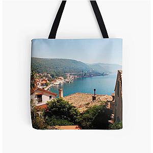 Rooftops in Bakar All Over Print Tote Bag