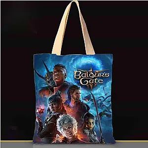 Baldur Gate 3 Large Capacity Cartoon Game Canvas Tote Bag