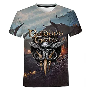 Game Baldur Gate 3 3D Print O Neck Short Sleeve T-Shirt
