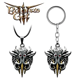 Gothic Baldur's Gate 3 Sign Pendant Necklace Keychain
