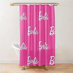 barbie logo pink Shower Curtain