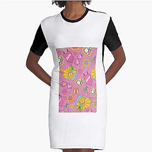 Barbie Background Graphic T-Shirt Dress