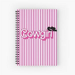 Cowgirl Up! in Barbie Pink and a Tiny Black Cowboy Hat Spiral Notebook