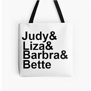 Judy Garland, Liza Minnelli, Barbra Streisand, Bette Midler All Over Print Tote Bag