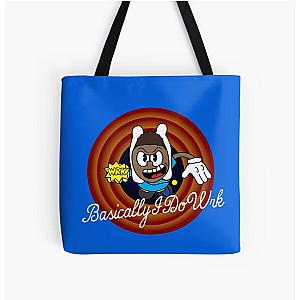 Basically I Do Work 1930s Cartoon Character All Over Print Tote Bag