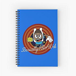Basically I Do Work 1930s Cartoon Character Spiral Notebook