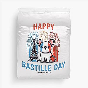 Bastille Day Bulldog Duvet Cover