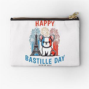 Bastille Day Bulldog Zipper Pouch