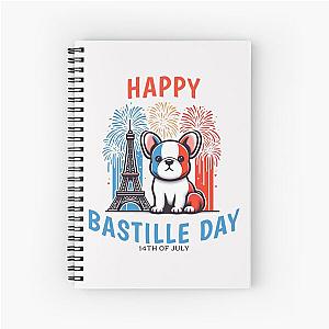 Bastille Day Bulldog Spiral Notebook