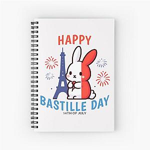 Bastille Day Bunny Spiral Notebook