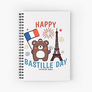 Bastille Day Bear Spiral Notebook