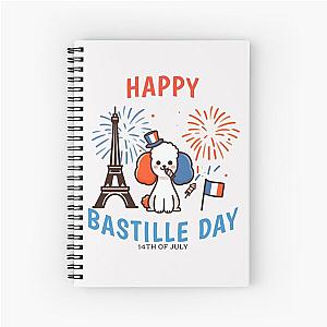 Bastille Day Poodle Spiral Notebook