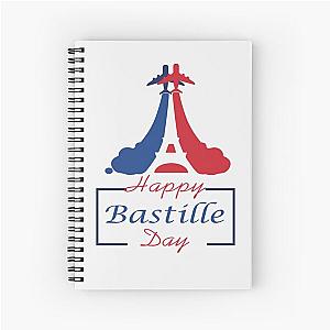 Happy Bastille Day  France  Spiral Notebook