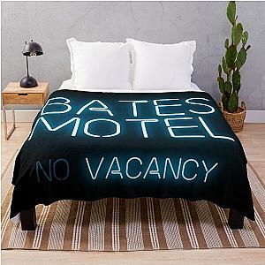 Bates Motel No Vacancy logo from the movie Psycho Throw Blanket