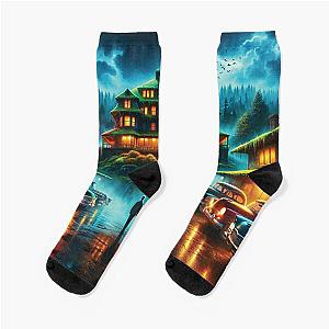 Ghostly Bates Motel Socks