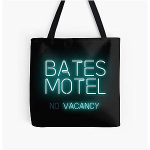 Bates Motel No Vacancy logo from the movie Psycho All Over Print Tote Bag