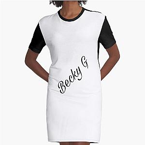 Becky G black and white printed fashionable design art Graphic T-Shirt Dress