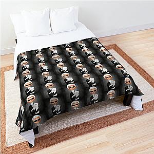 Karl Lagerfeld with cat fashion illustration Comforter