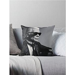 Portrait of Karl Lagerfeld Throw Pillow