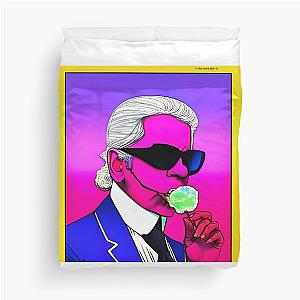 Karl Lagerfeld eats cotton candy Duvet Cover