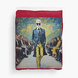 Unmatched Elegance- Karl Lagerfeld on the Catwalk Duvet Cover