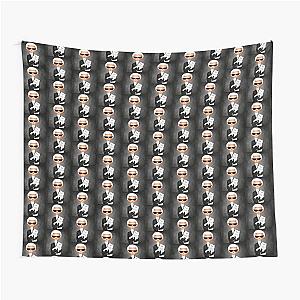 Karl Lagerfeld with cat fashion illustration Tapestry