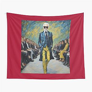 Unmatched Elegance- Karl Lagerfeld on the Catwalk Tapestry