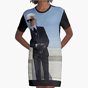 Karl Lagerfeld Fanart Graphic T-Shirt Dress