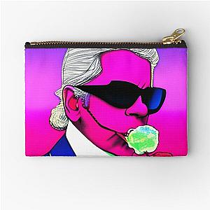 Karl Lagerfeld eats cotton candy Zipper Pouch