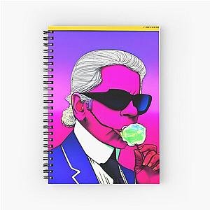 Karl Lagerfeld eats cotton candy Spiral Notebook