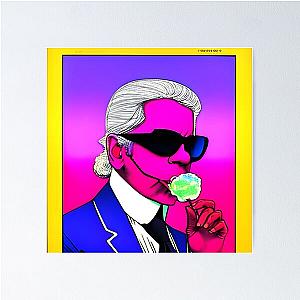 Karl Lagerfeld eats cotton candy Poster