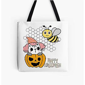 halloween pumpkin bee and puppycat  All Over Print Tote Bag RB1807